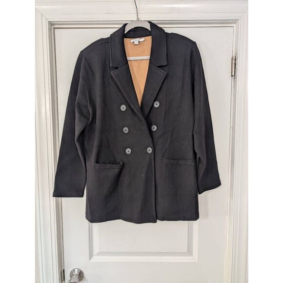 Chico's Cardigan Jacket women's 4 XXL black sweater blazer double Breasted - Picture 1 of 8